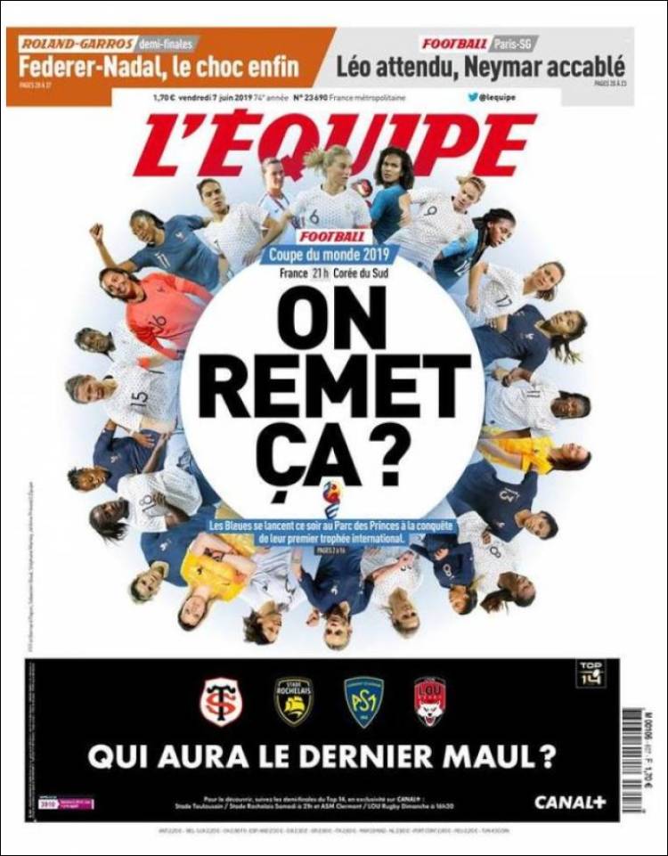 Portada de L'Equipe (France)