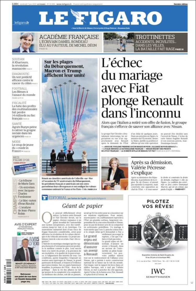 Portada de Le Figaro (France)