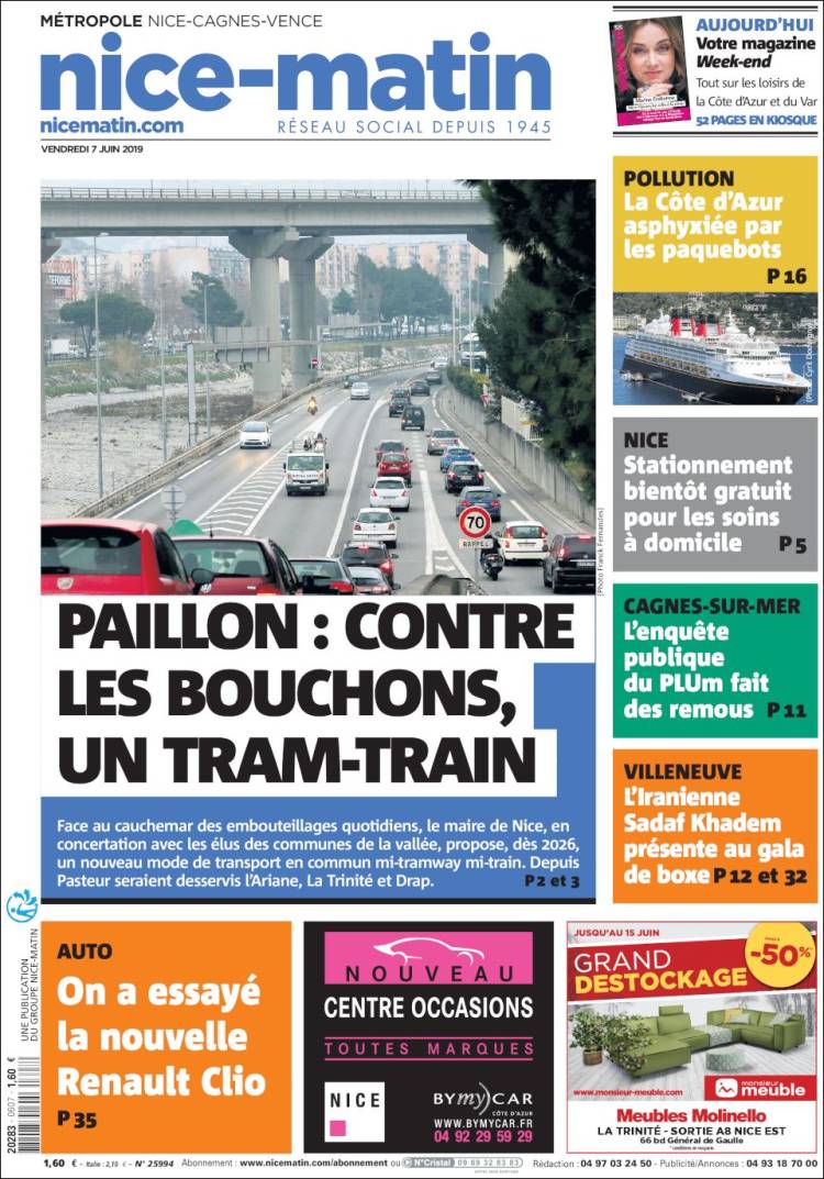 Portada de Nice-Matin (France)