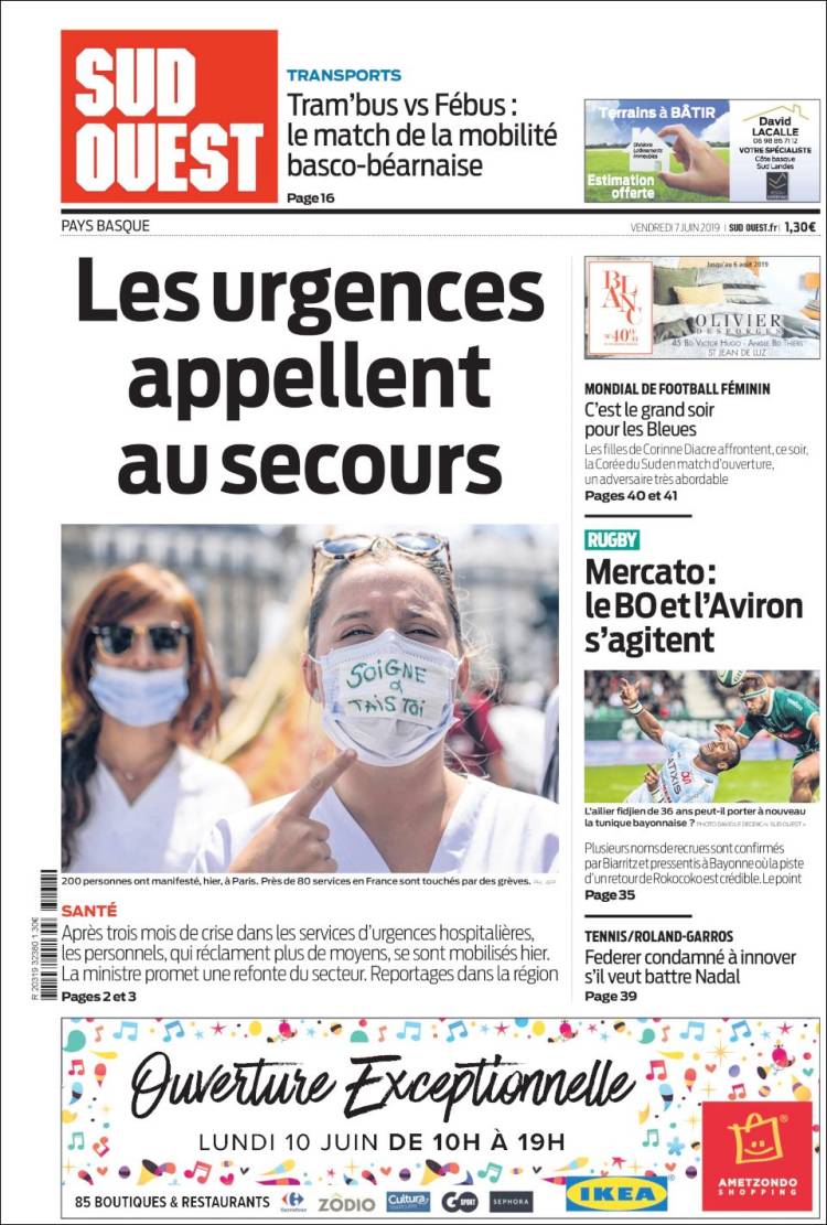 Portada de Sud Ouest (France)