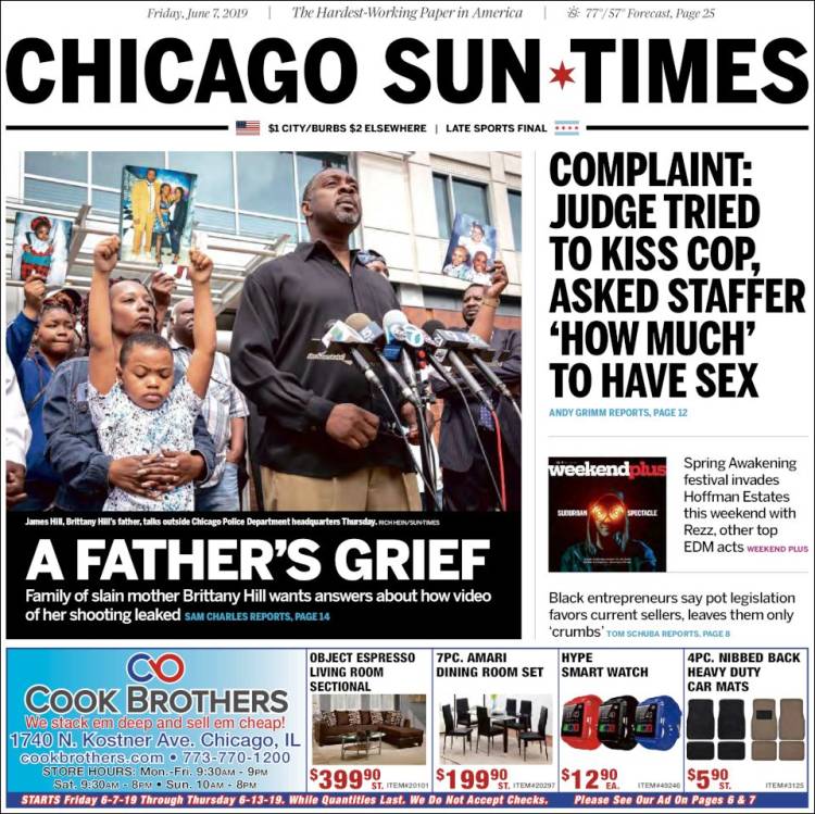 Portada de Chicago Sun-Times (États-Unis)