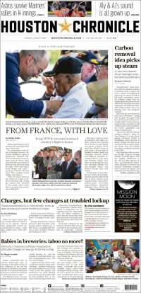 Portada de Houston Chronicle (USA)