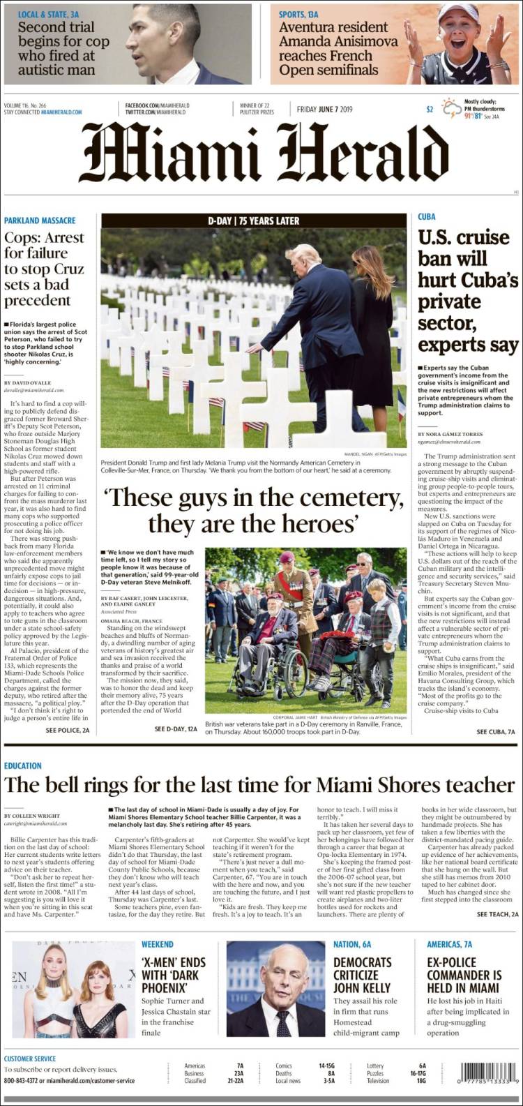 Portada de Miami Herald (USA)