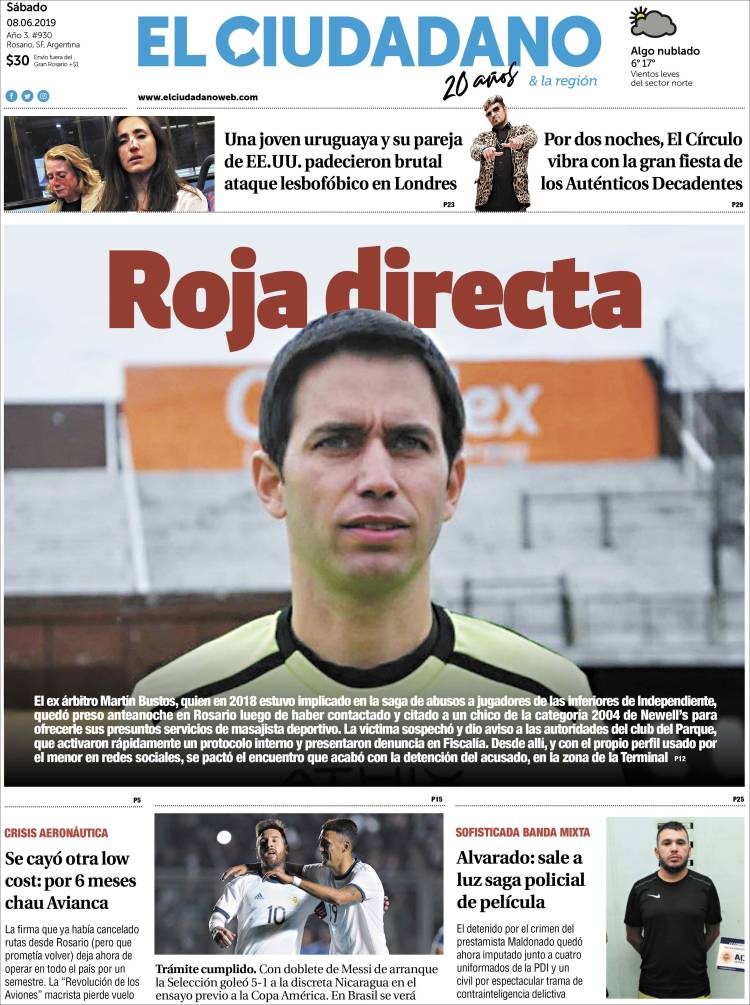 Portada de Diario El Ciudadano (Argentina)