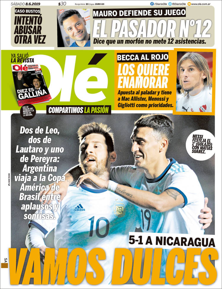 Portada de Olé (Argentina)