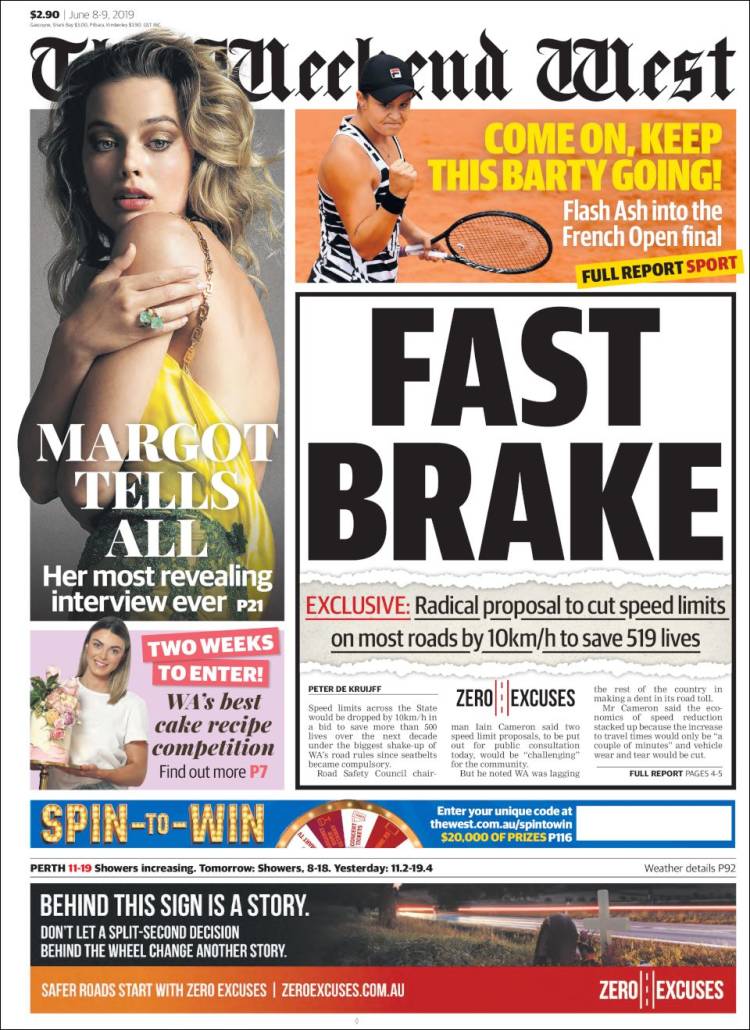 Portada de The West Australian (Australia)