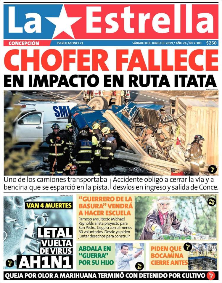 Portada de La Estrella de Concepción (Chile)
