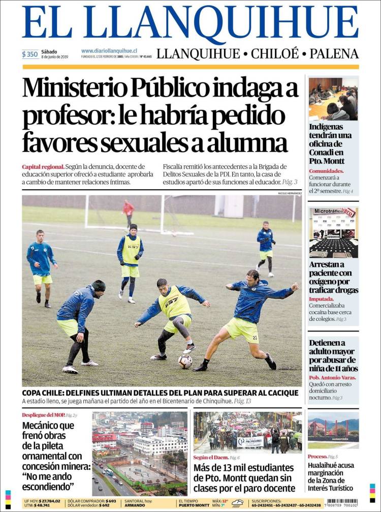 Portada de El Llanquihue (Chile)