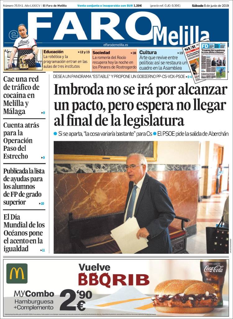 Portada de El Faro de Melilla (Espa&ntilde;a)