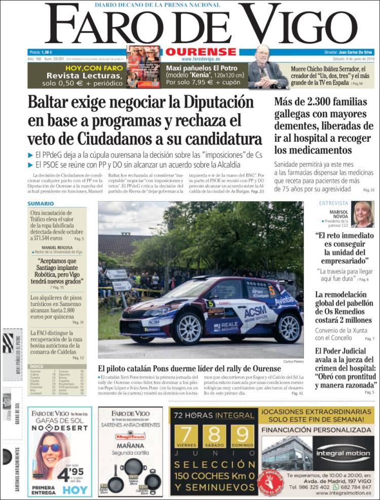 Portada de El Faro de Vigo - Ourense (Espa&ntilde;a)