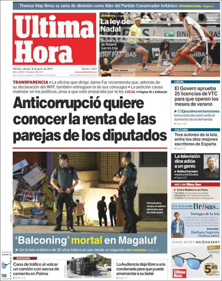 Portada de Última Hora (Espa&ntilde;a)