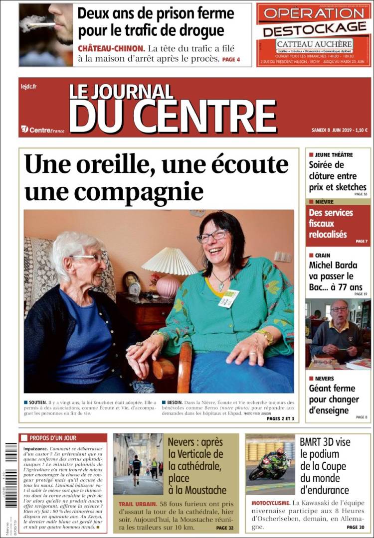 Portada de Le Journal du Centre (Francia)