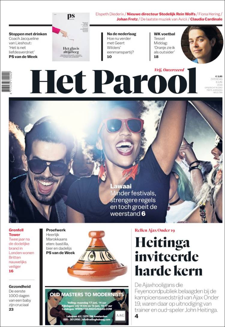 Portada de Het Parool (Pa&iacute;ses Bajos)