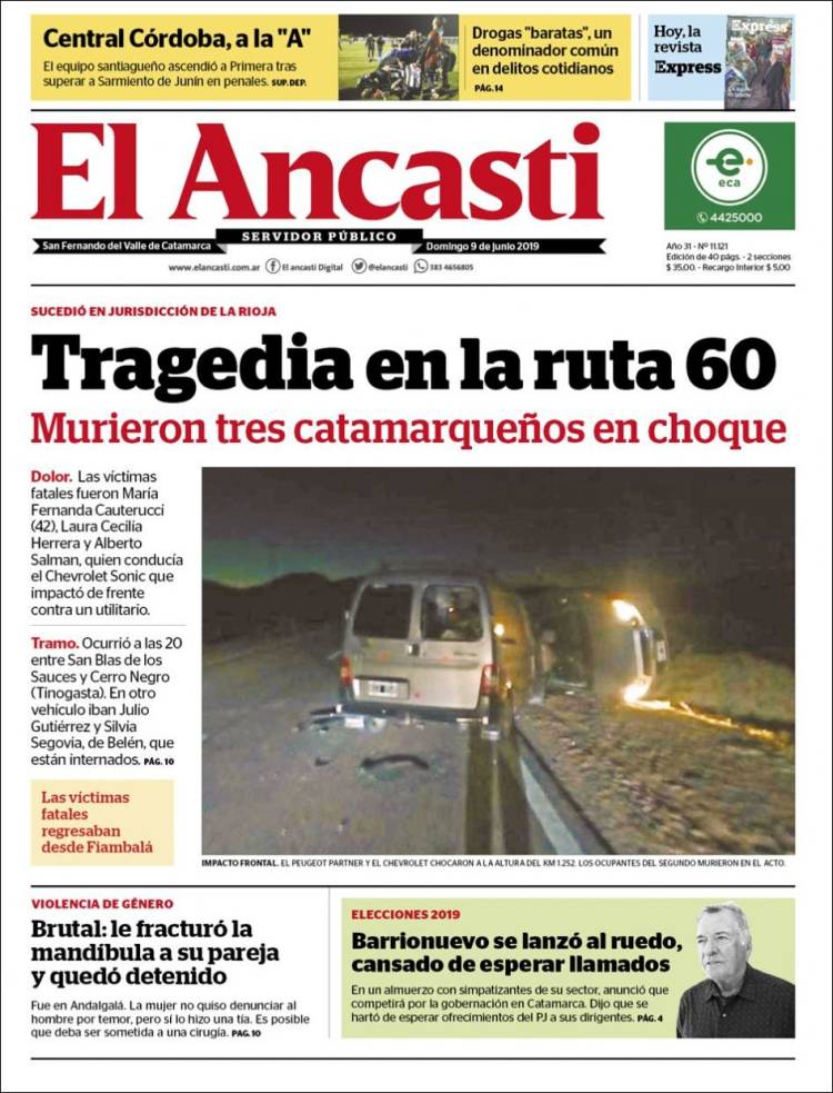 Portada de El Ancasti (Argentina)
