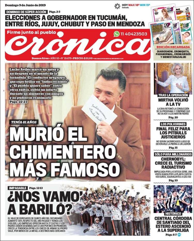 Portada de Crónica (Argentina)