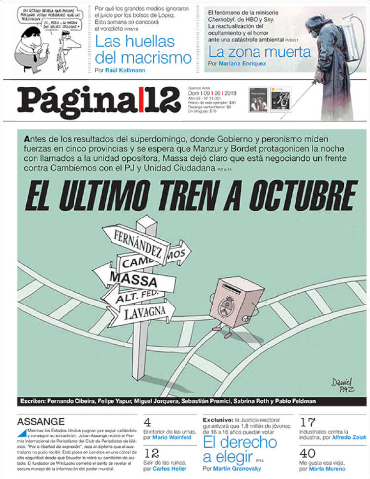 Portada de Página/12 (Argentina)