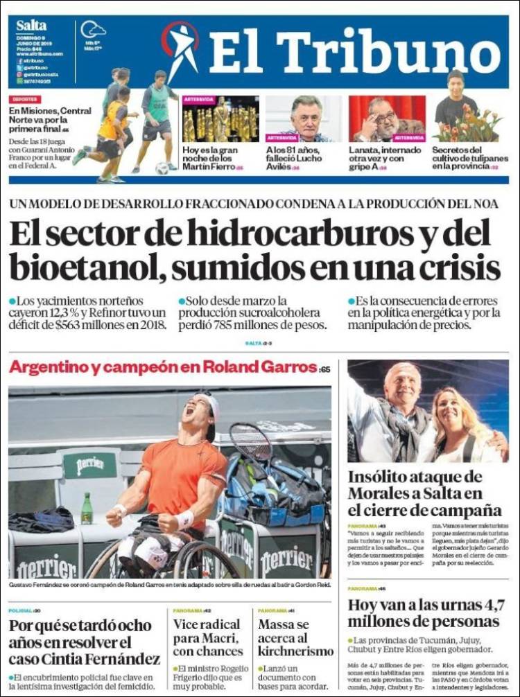 Portada de El Tribuno - Salta (Argentina)
