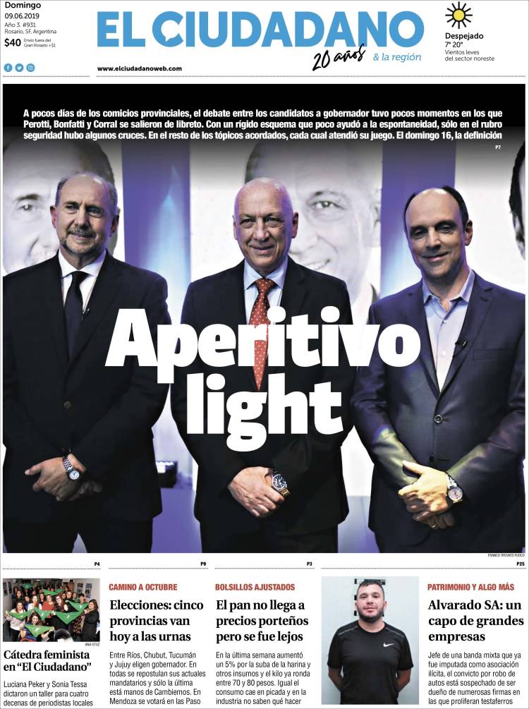 Portada de Diario El Ciudadano (Argentina)