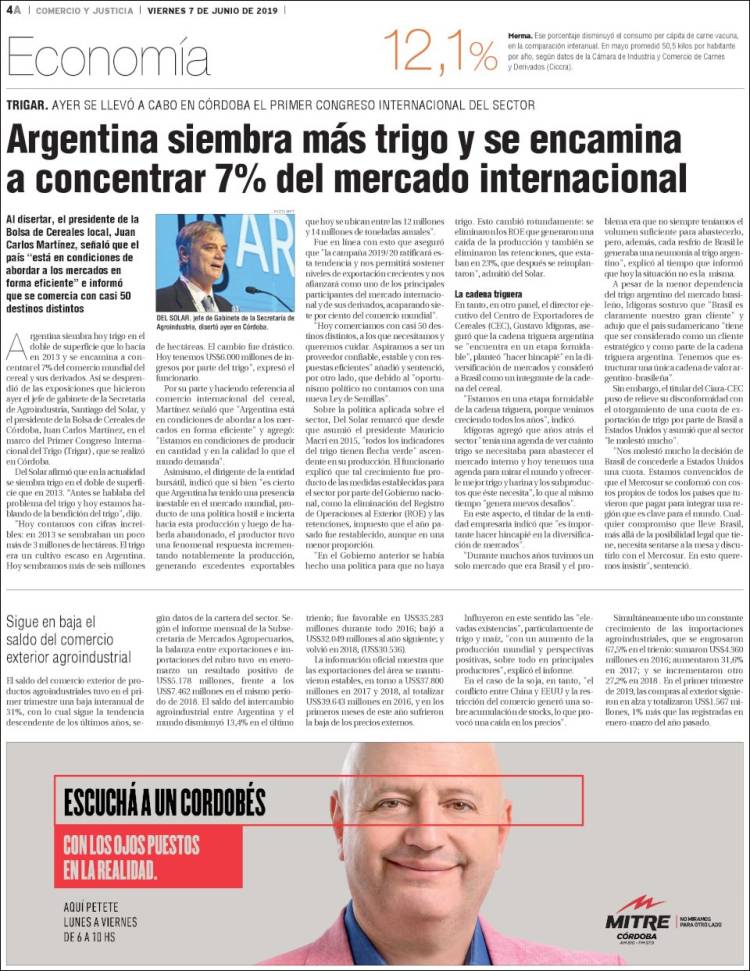 Portada de Comercio y Justicia (Argentina)