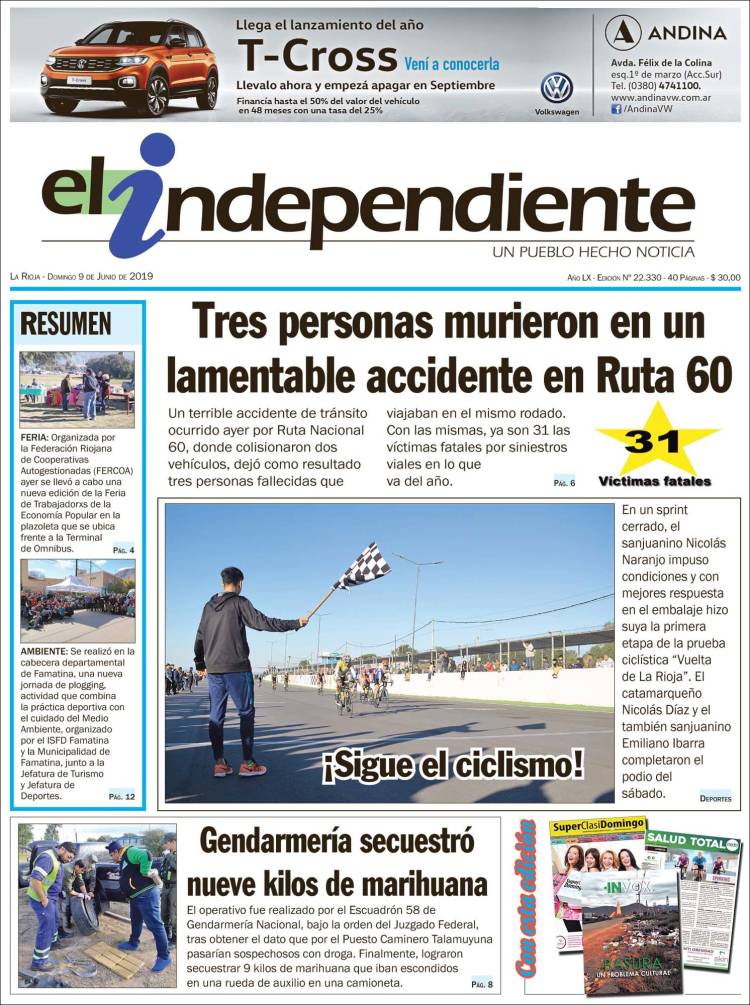 Portada de El Independiente (Argentina)