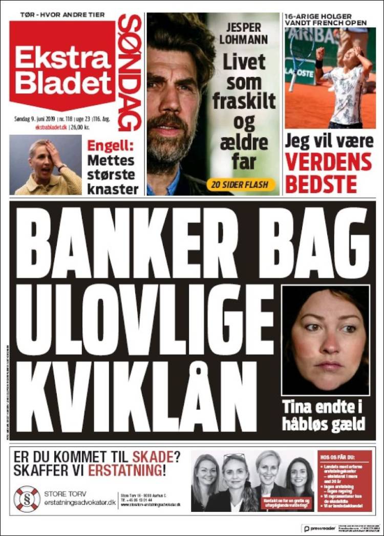 Portada de Ekstra Bladet (Dinamarca)