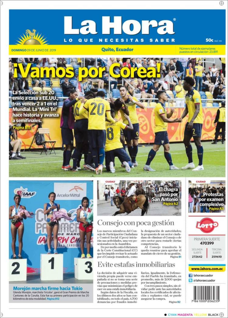 Portada de La Hora - Ecuador (Ecuador)