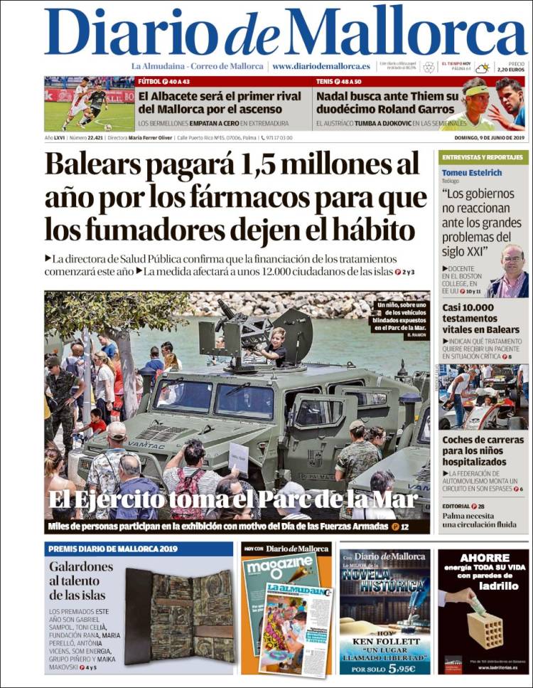 Portada de Diario de Mallorca (Espa&ntilde;a)