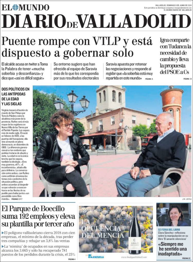 Portada de Diario de Valladolid (Espa&ntilde;a)