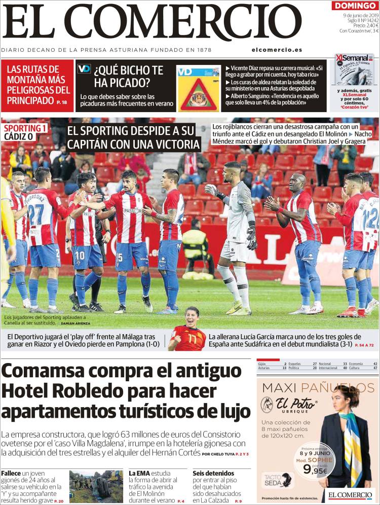 Portada de El Comercio (Espa&ntilde;a)