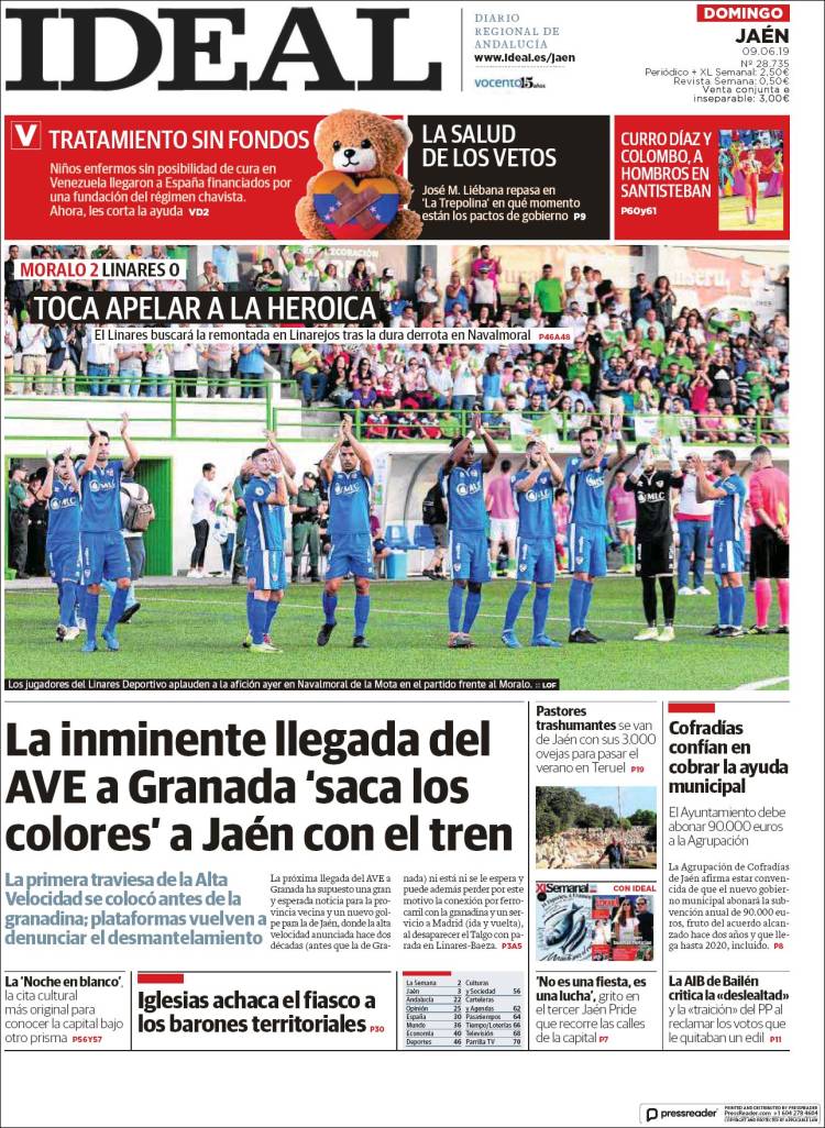 Portada de El Ideal de Jaén (Espa&ntilde;a)