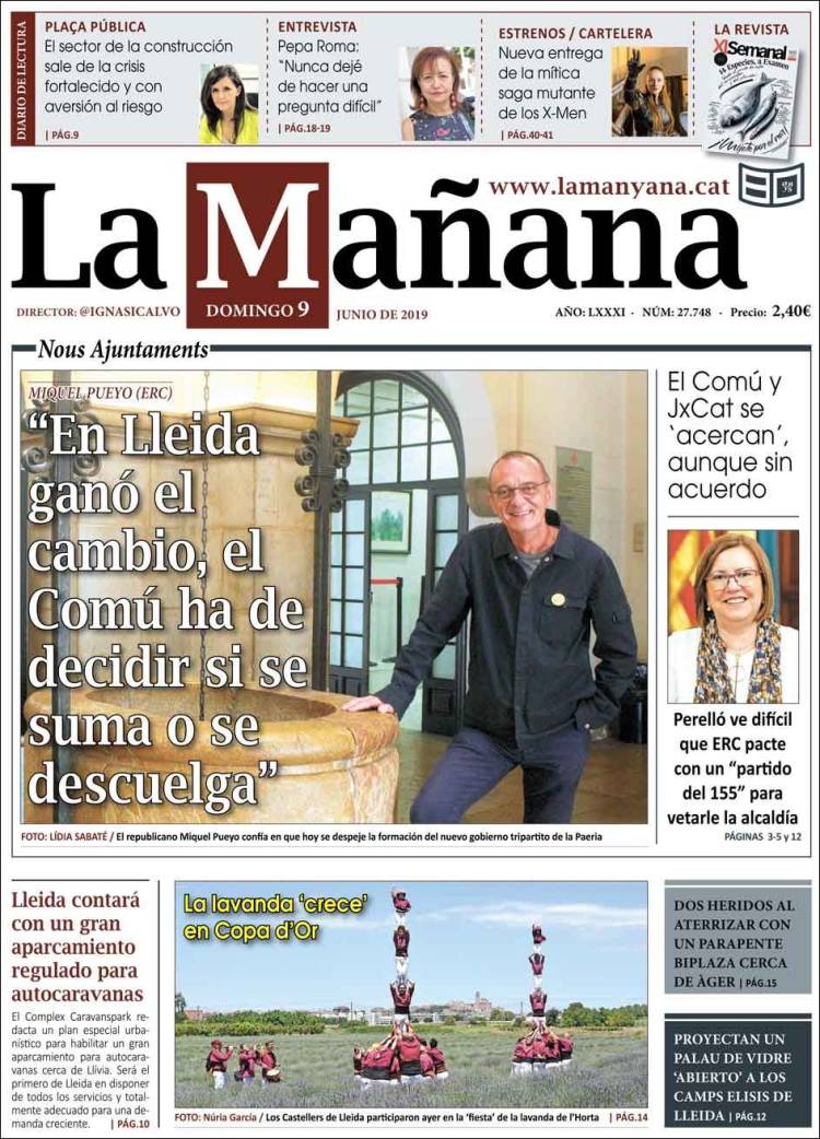 Portada de La Mañana - Diari de Ponent (Espa&ntilde;a)