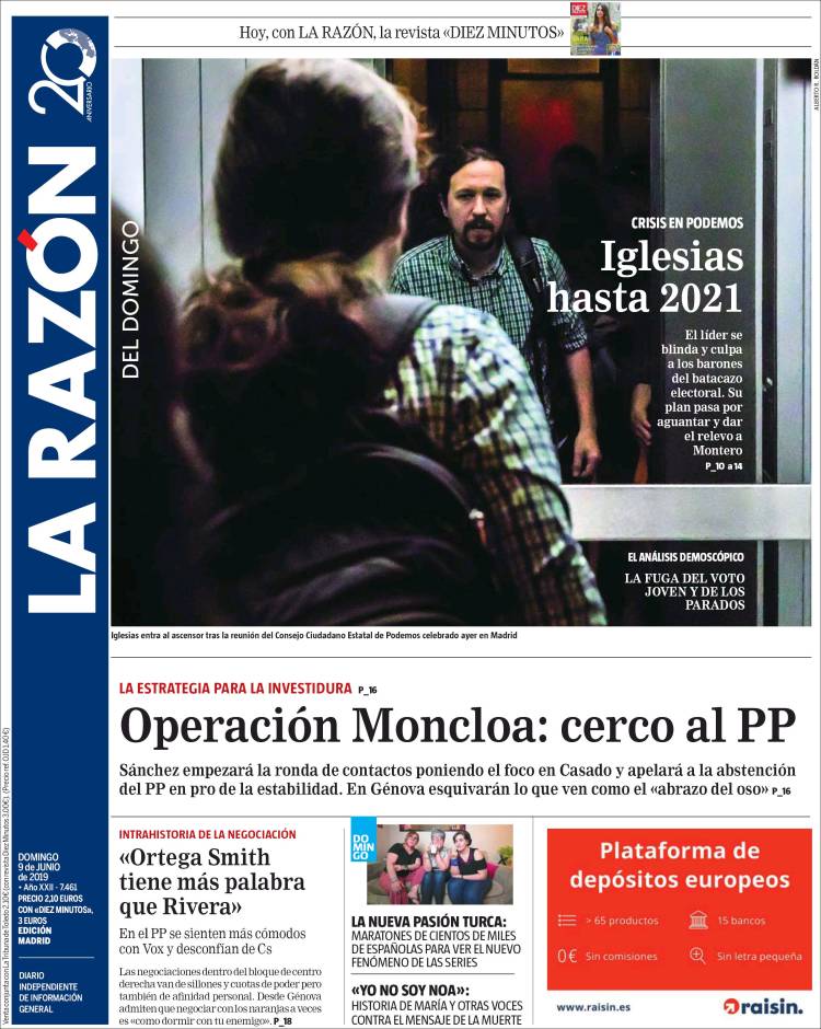 Portada de La Razón (Espa&ntilde;a)