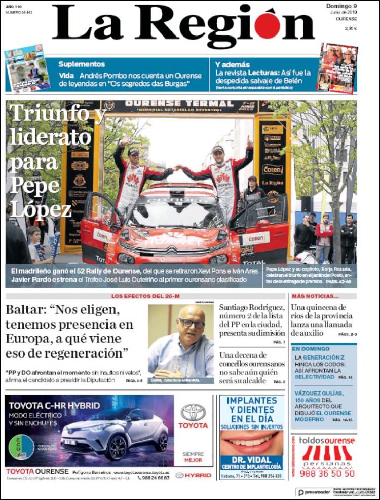 Portada de La Región de Ourense (Espa&ntilde;a)