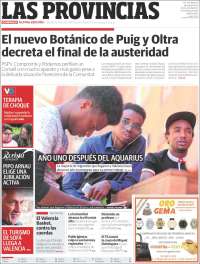 Portada de Las Provincias (Espa&ntilde;a)