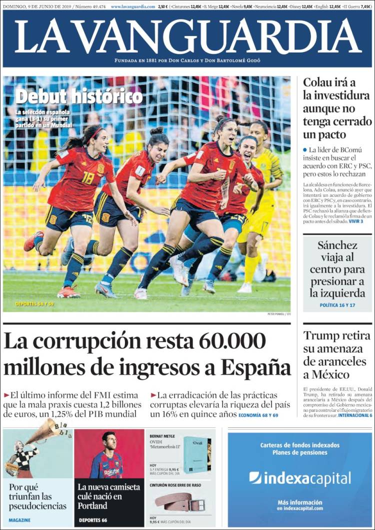 Portada de La Vanguardia (Espa&ntilde;a)