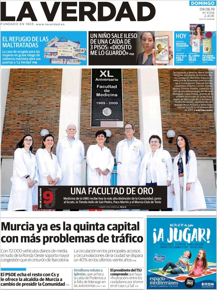 Portada de La Verdad de Murcia (Espa&ntilde;a)