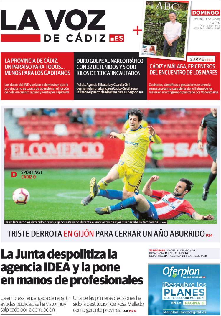 Portada de La Voz de Cádiz (Espa&ntilde;a)