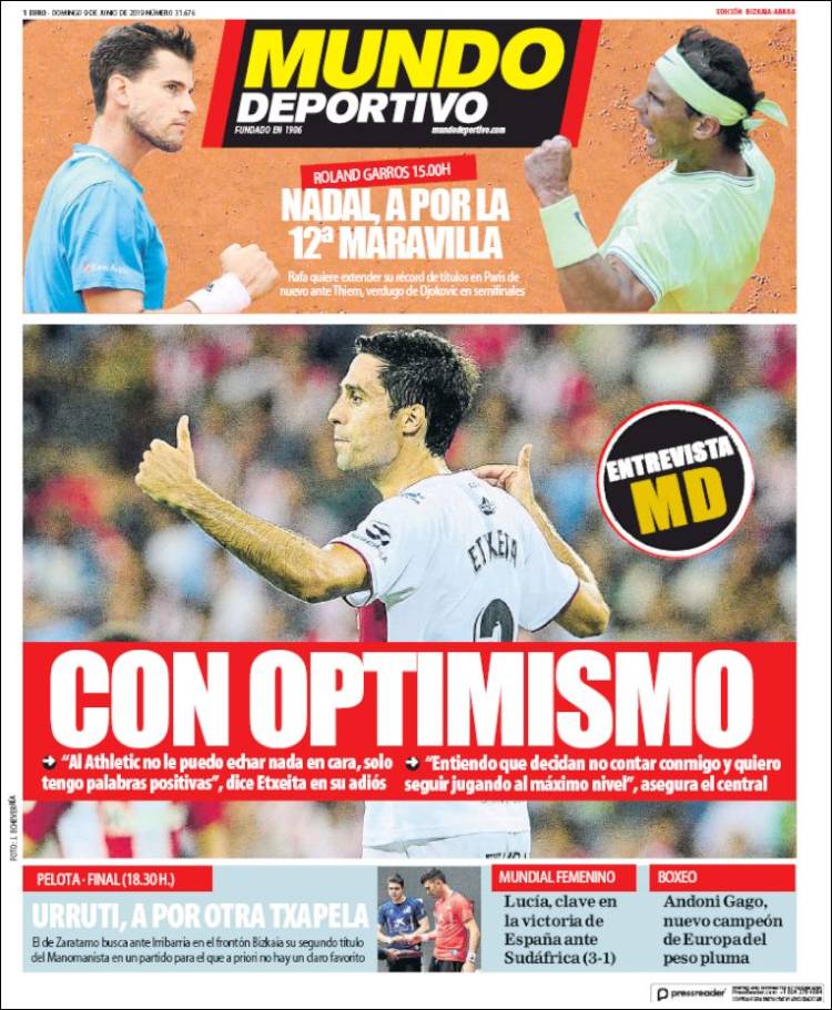 Portada de Mundo Deportivo Bizkaia (Espa&ntilde;a)