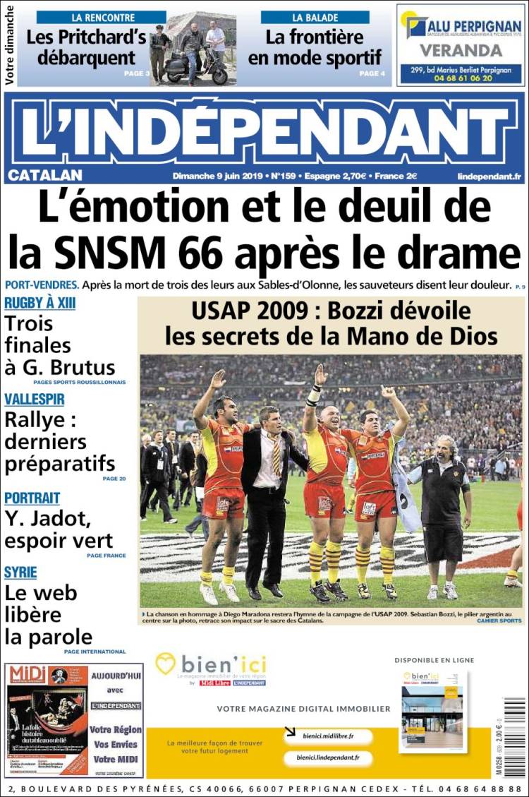 Portada de Le Indépendant (Francia)