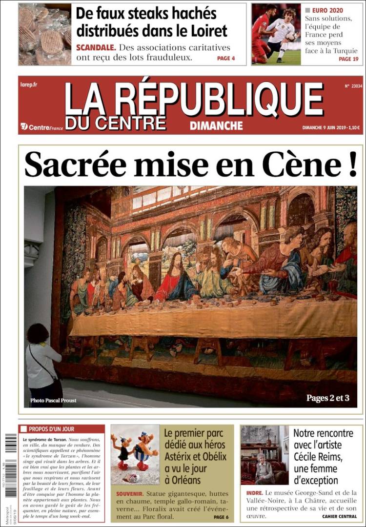 Portada de La République du Centre (Francia)