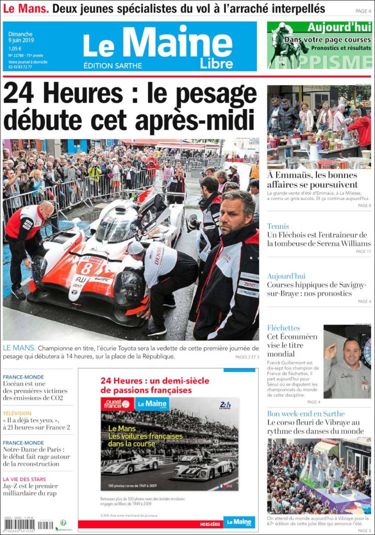 Portada de Le Maine Libre (Francia)