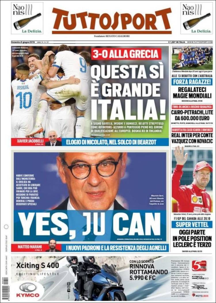 Portada de Tuttosport (Italia)