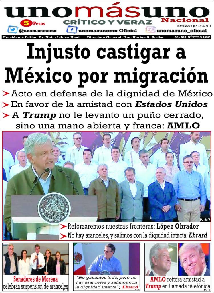 Portada de unomásuno (M&eacute;xico)