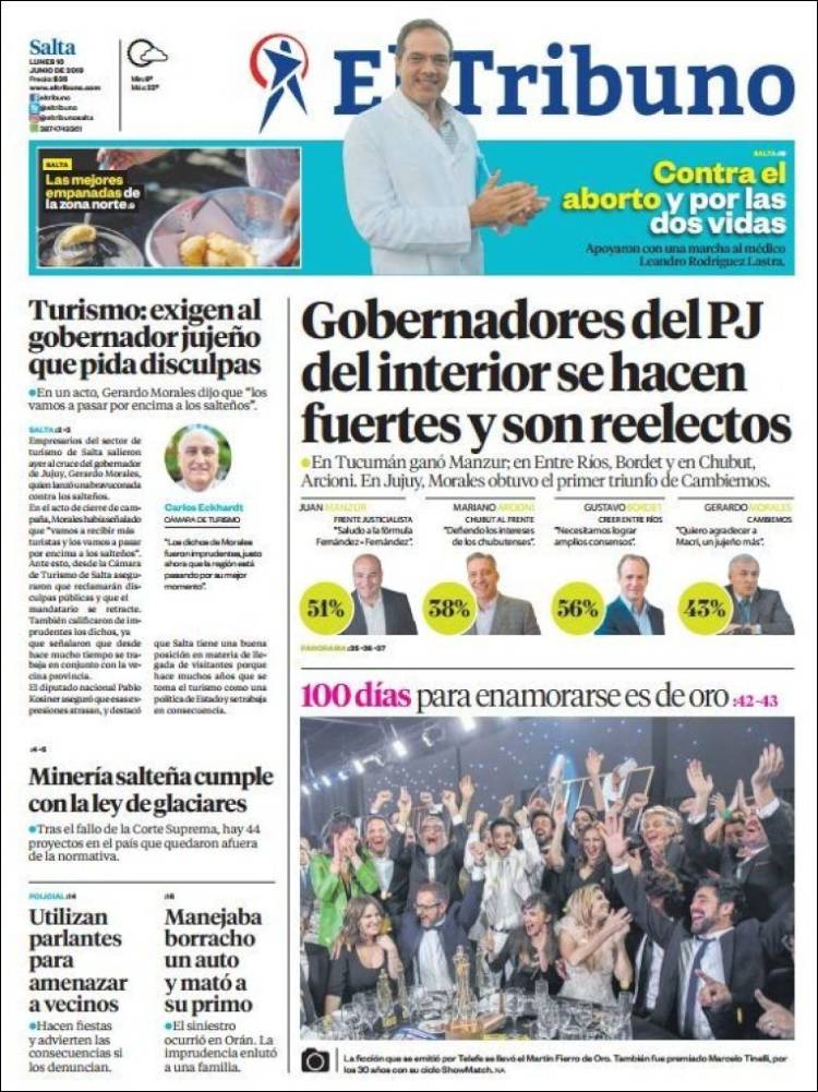 Portada de El Tribuno - Salta (Argentina)