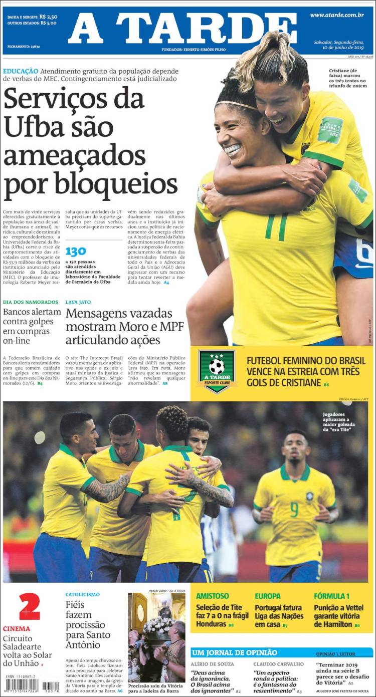 Portada de Diário A Tarde (Brasil)