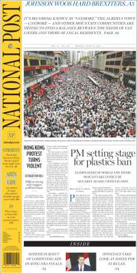 Portada de The National Post (Canada)