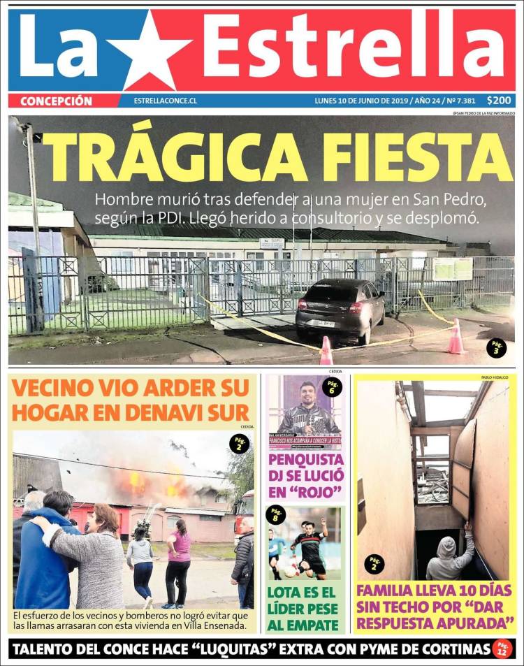 Portada de La Estrella de Concepción (Chile)