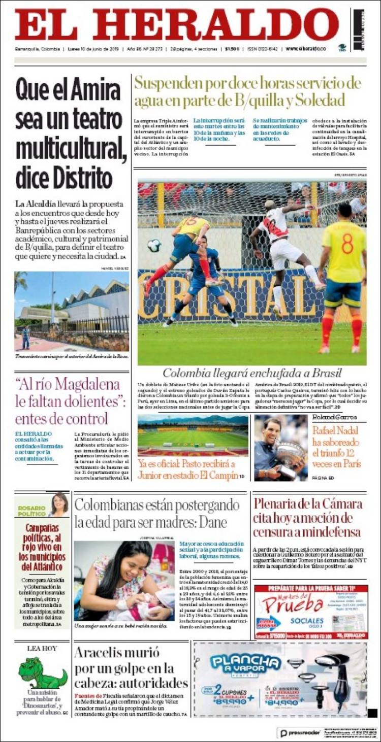 Portada de El Heraldo (Colombia)