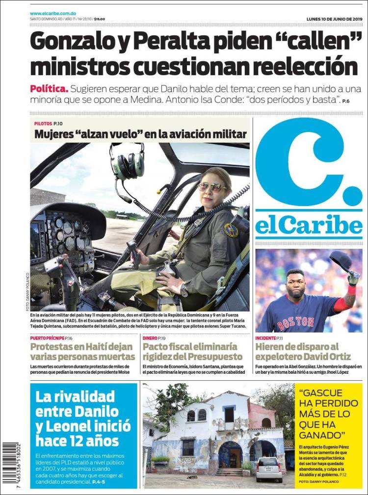 Portada de El Caribe (R. Dominicana)