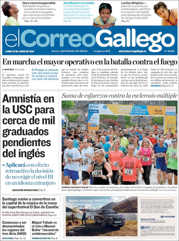 Portada de El Correo Gallego (Espa&ntilde;a)